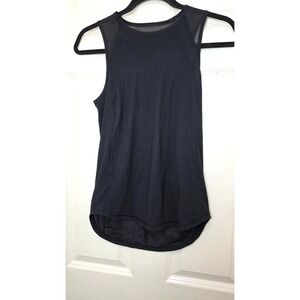 Lululemon Black Mesh Back High-Low Athletic Tank Top Womens Size S